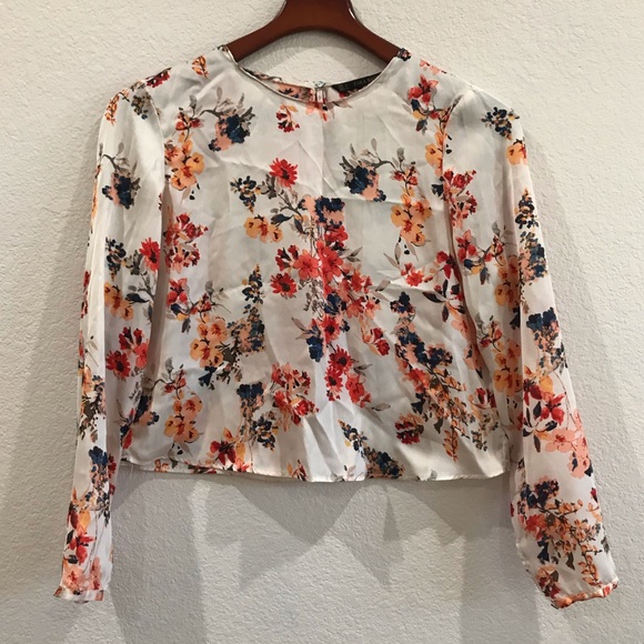 Zara Tops - ZARA silky top floral print size S